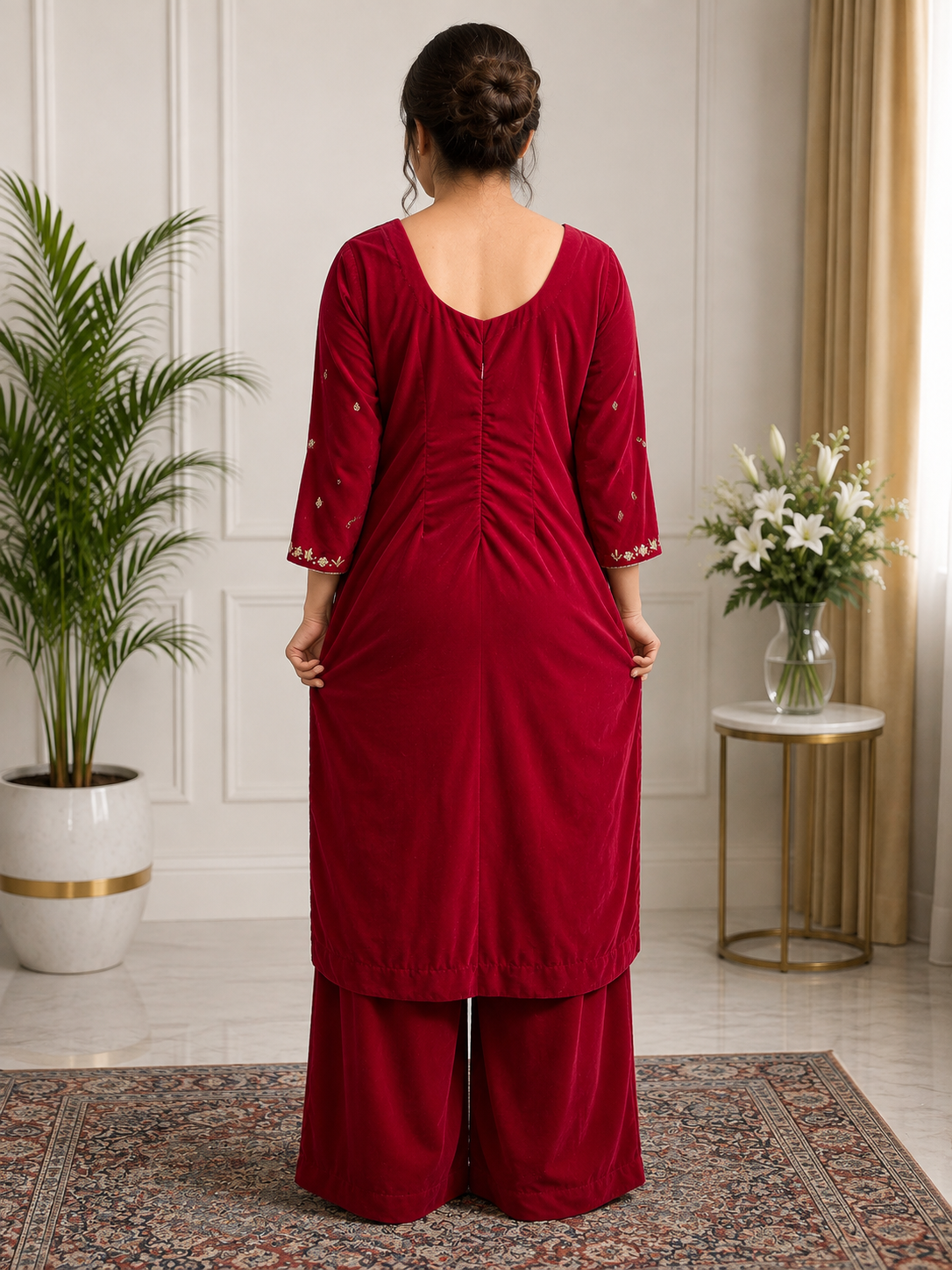 Velvet Embroidered 3-Piece Suit