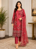 Luxury Cut Dana Embroidered 3-Piece Festive Suit – Maroon / Deep Rose Pink