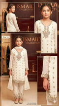 Alabaster Glow – Premium Junior Chiffon Set with Intricate Gold Zari