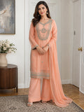 Luxury Chiffon Sequins & Beadwork Formal Wear – 3-Piece Palazzo Suit