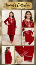 Garnet Velvet Heritage – Little Girls' Ornate Winter Collection