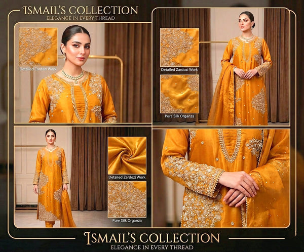 Amber Radiance – Luxury Rose Silk Kurta with Traditional Gold Artistry